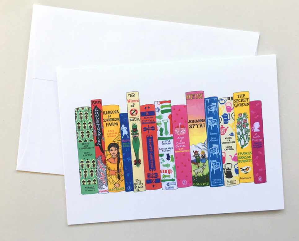 Ideal Bookshelf Greeting Card Single: Girl Stars