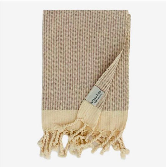 Balthazar & Rose Hand Towels: Candy Cane Taupe