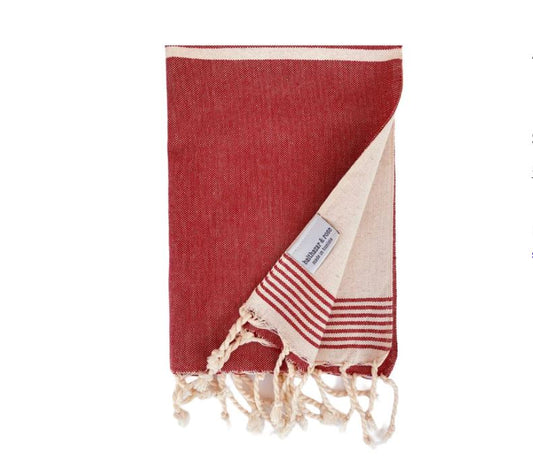 Balthazar & Rose Hand Towels: Flat Asymmetric Red
