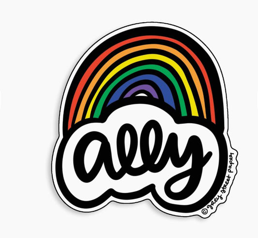 Grey Street Paper: LGBTQ Ally Rainbow Sticker