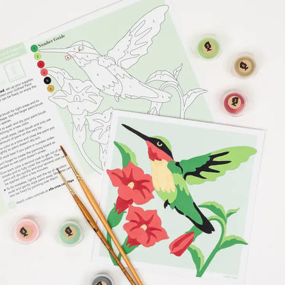 Elle Crée (She Creates): Kids Mini Himmingbird Paint-By-Number Kit