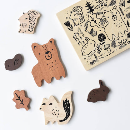 Wee Gallery: Wooden Tray Puzzle Woodland Animals (2nd Edition)