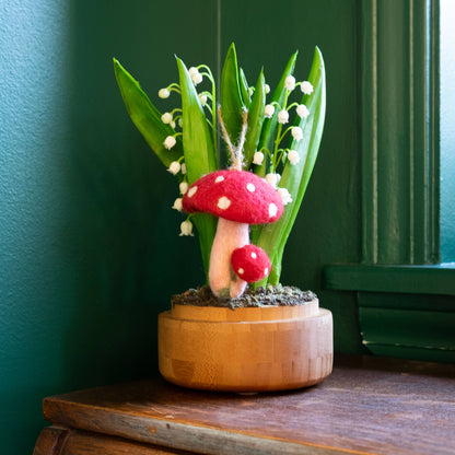 The Winding Road: Felt Spotted Mushroom Ornament