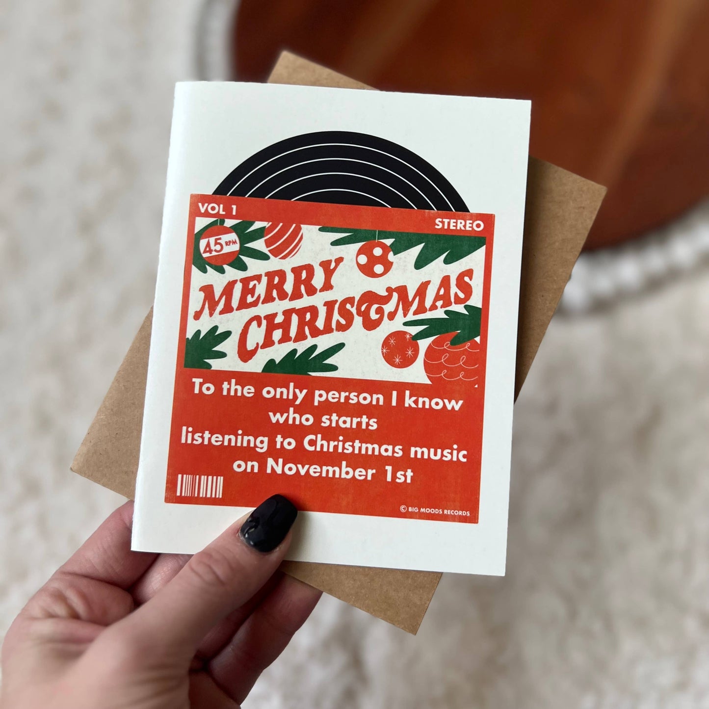 Big Moods: "To the person who starts listening to Xmas music" card