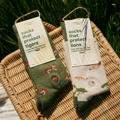 Conscious Step: Socks that Protect Tigers (Green Tigers)
