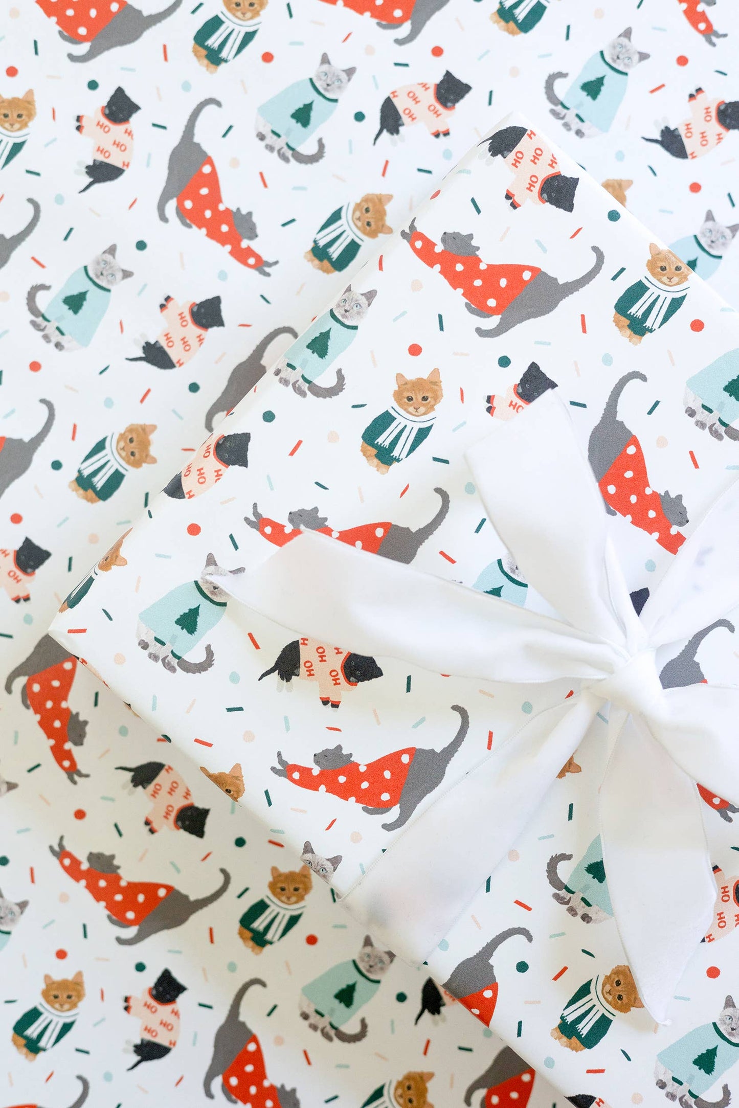 Joy Paper Co.:  Holiday Cats Wrapping Paper Continuous Roll