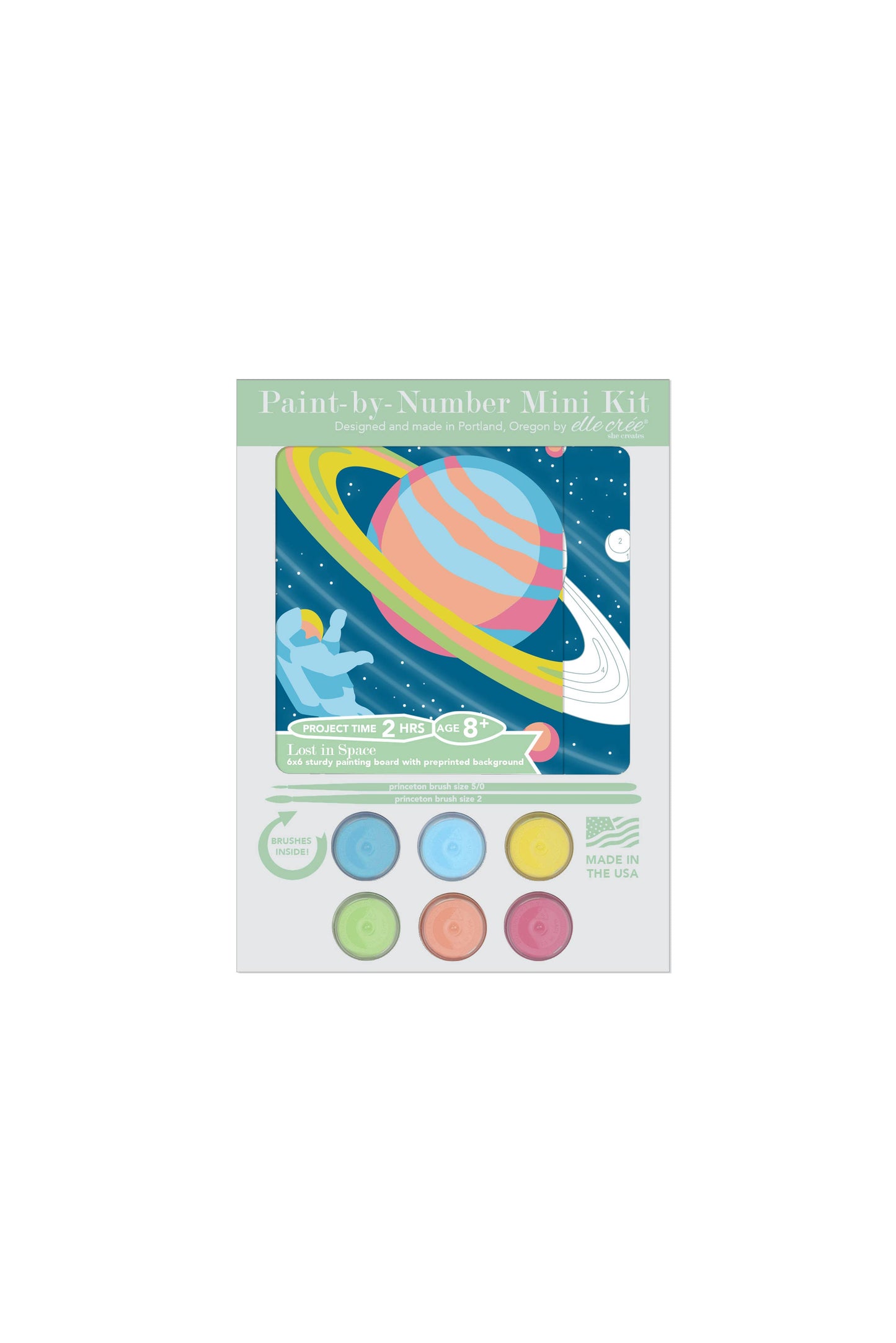 Elle Crée (She Creates): KIDS MINI Lost in Space Paint-by-Number Kit