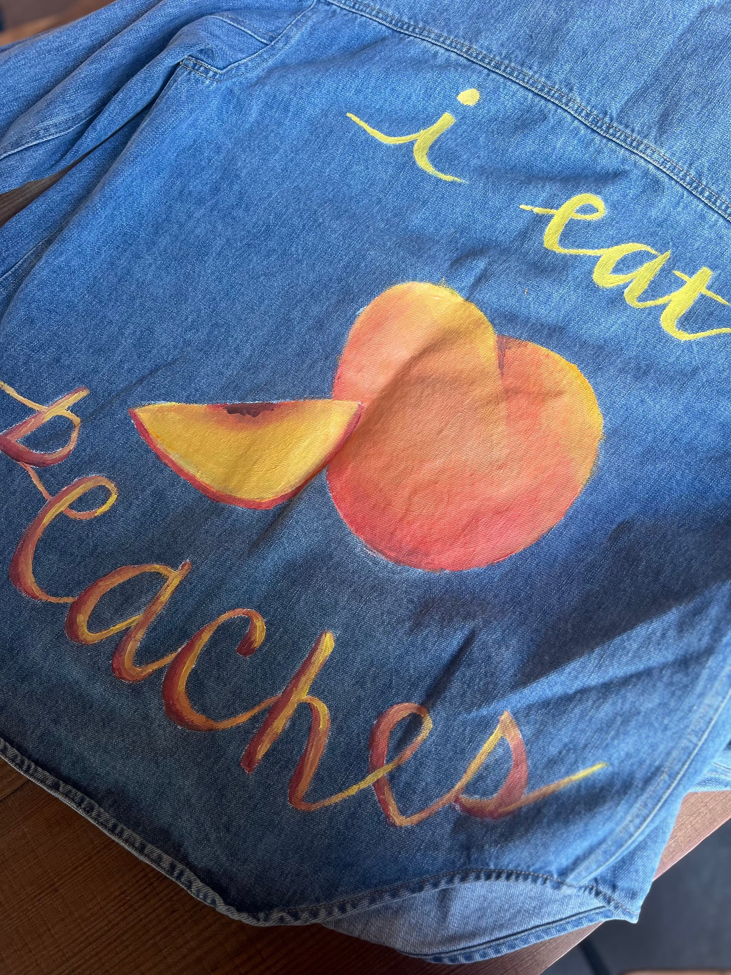 PRIDE DENIM JACKET “I EAT PEACHES”