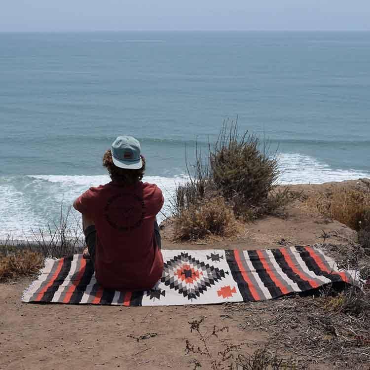 West Path: Tan Mexican Diamond Yoga Blanket