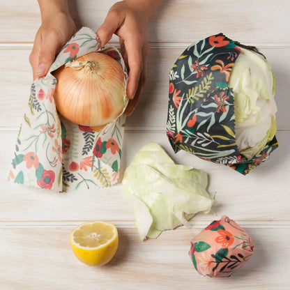 Ecologie: Reusable Beeswax Food Storage Wraps (Set of 3)