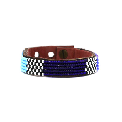 Swahili Coast: Small Blue Atlas Leather Cuff