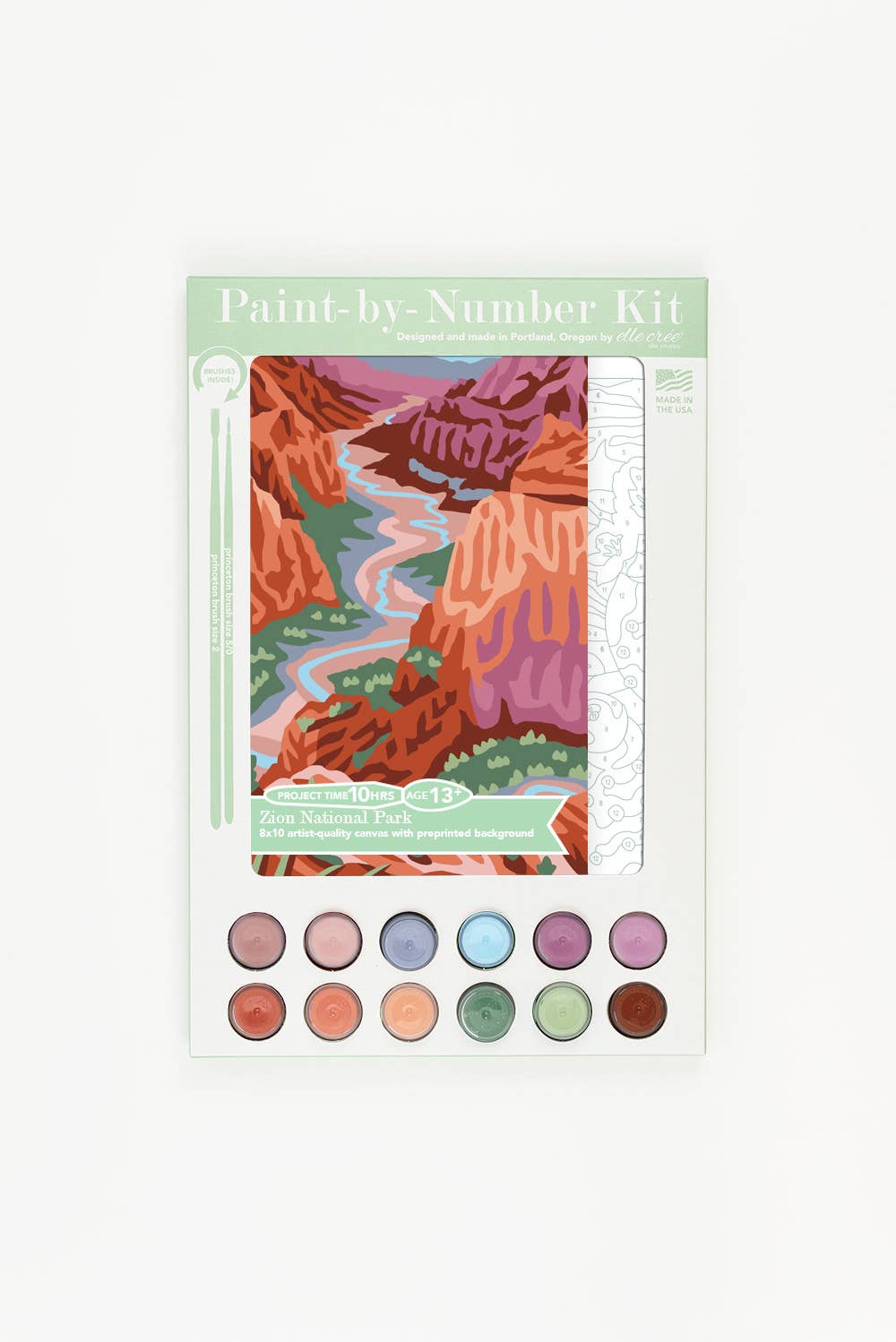 Elle Crée (She Creates): Zion National Park Paint-by-Number Kit