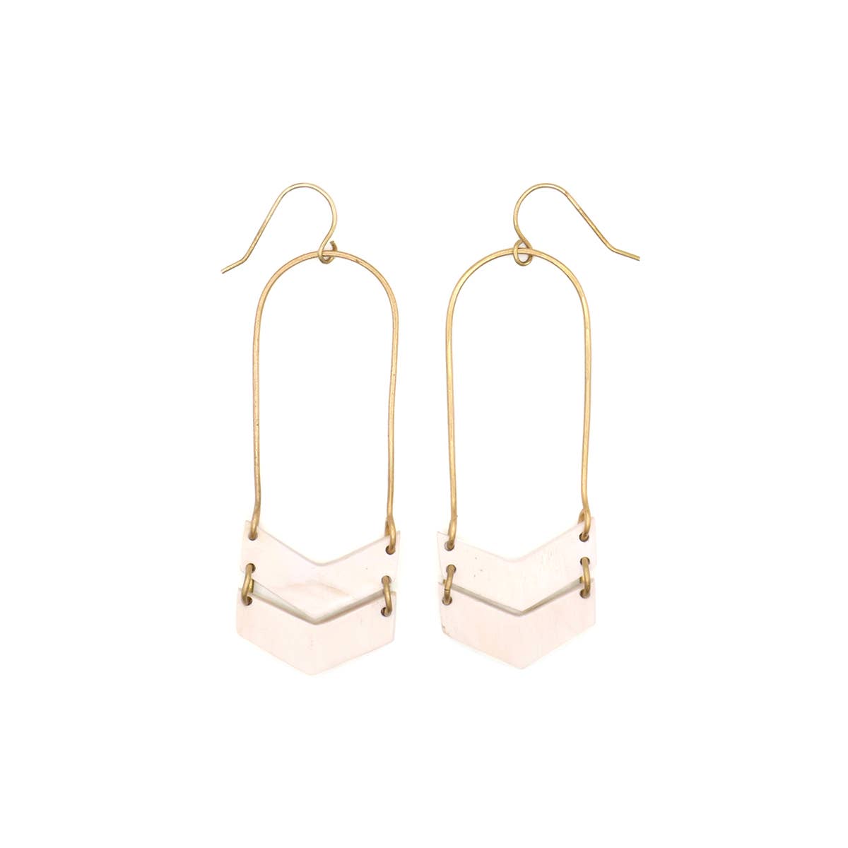 PURPOSE Jewelry: Chevron Drop Earrings in Light Ankole