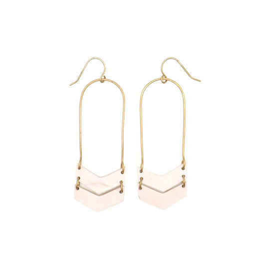 PURPOSE Jewelry: Chevron Drop Earrings in Light Ankole