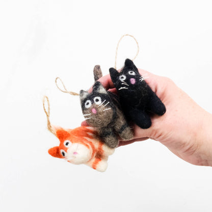 The Winding Road: Little Felt Cat Ornaments