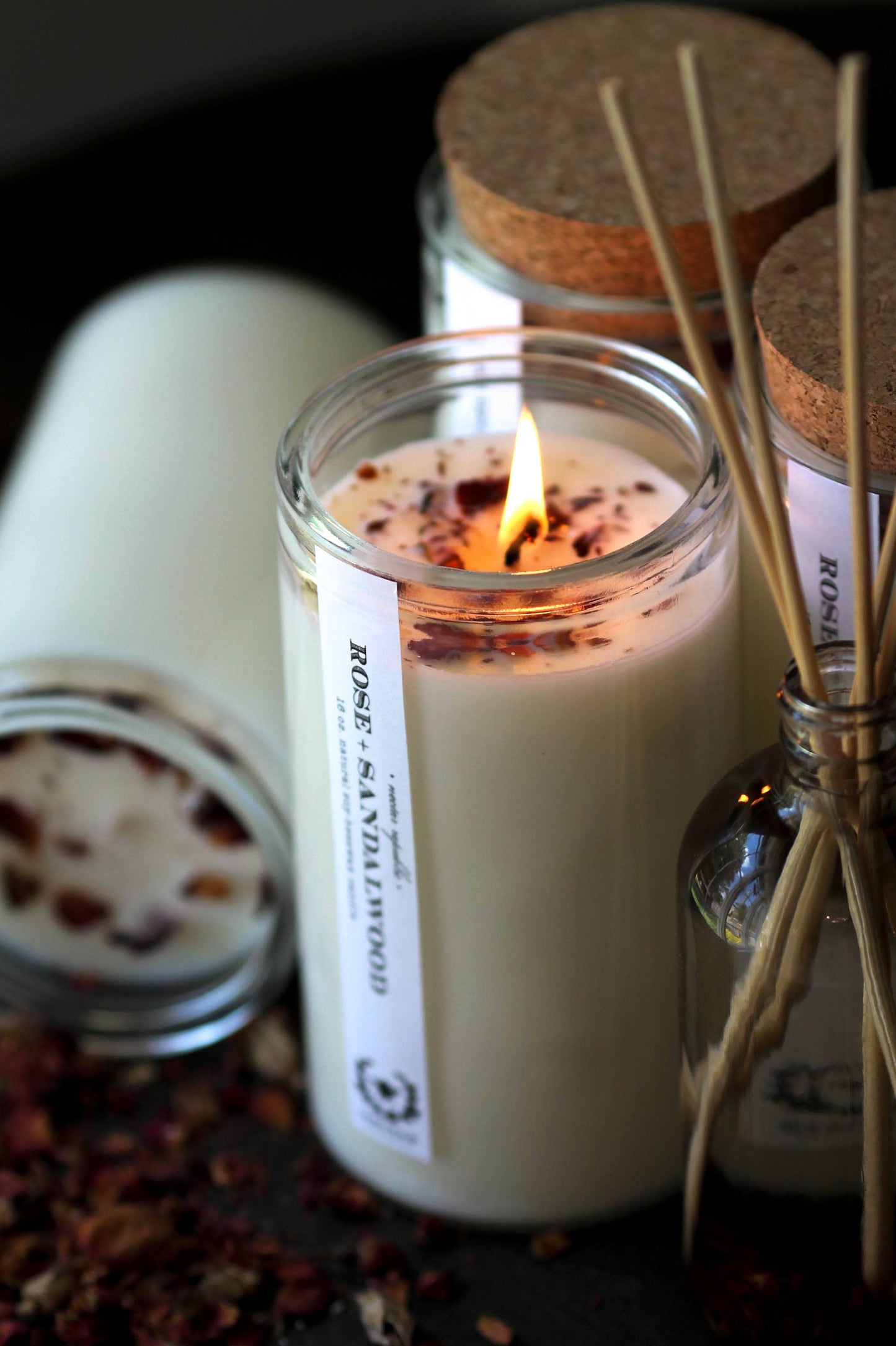 Nectar Republic: Rose Sandalwood : Apothecary Candle ( Grounding )