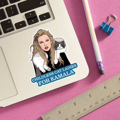 The Found: Taylor Childless Cat Ladies for Harris Die Cut Sticker