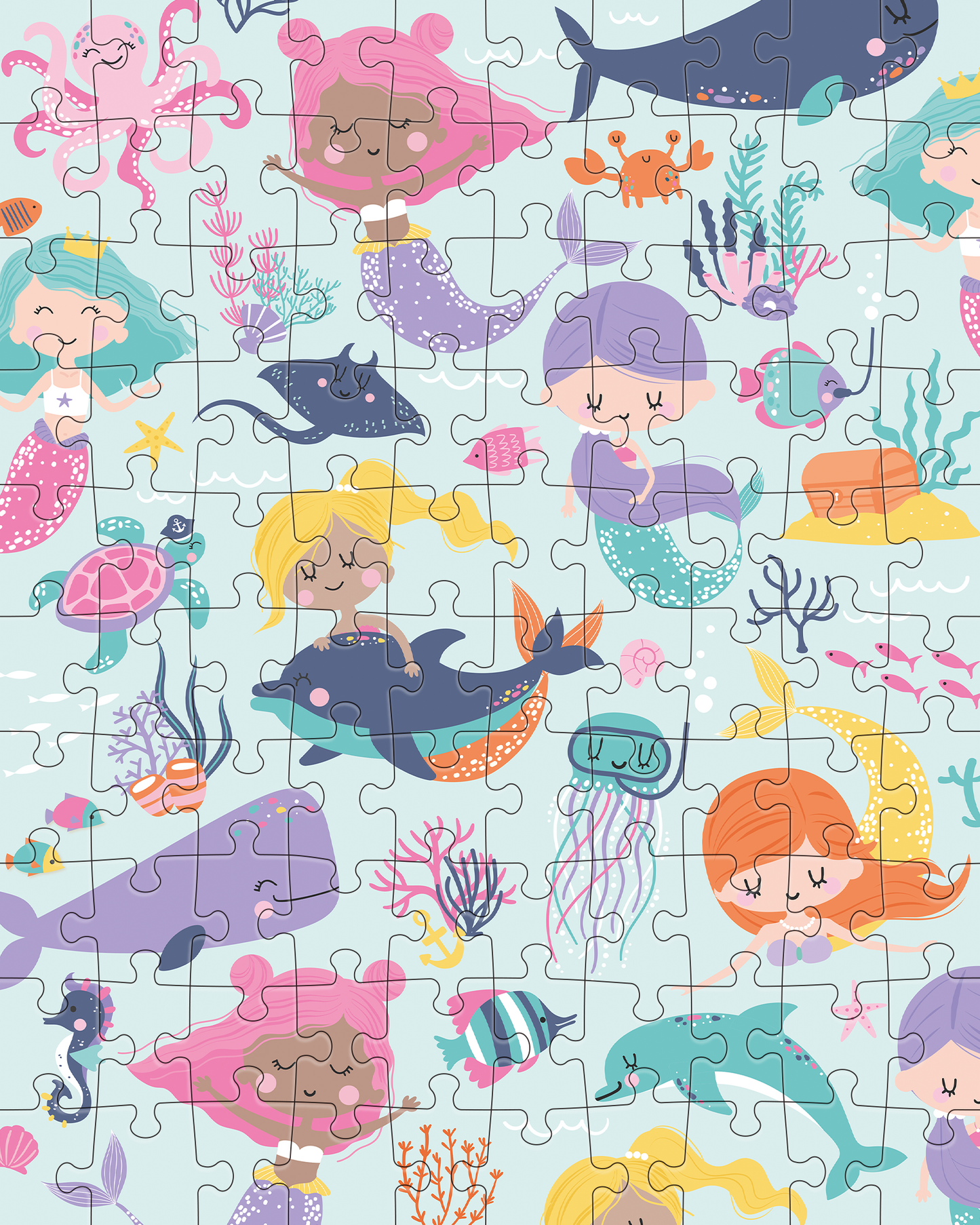 JIGGY Puzzles: JIGGY Junior 100pc: Mermaid Party by Angela Nickeas