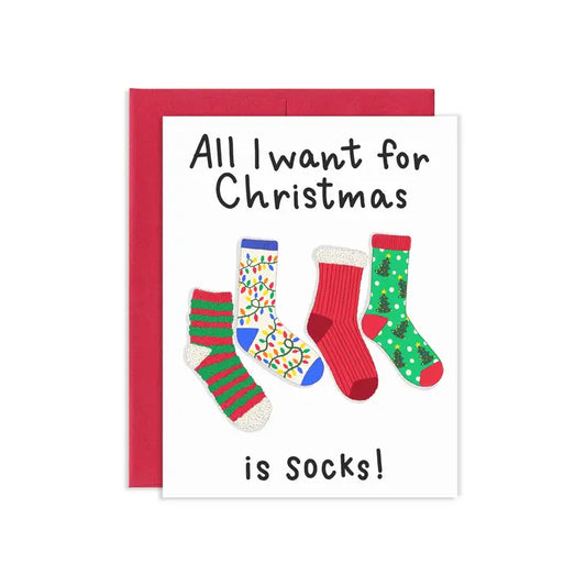Grey Street Paper: Christmas Socks Holiday Greeting Greeting Card