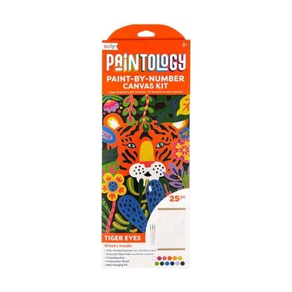 OOLY: Paintology Paint By Number Canvas Kit - Tiger Eyes 25 PC Set