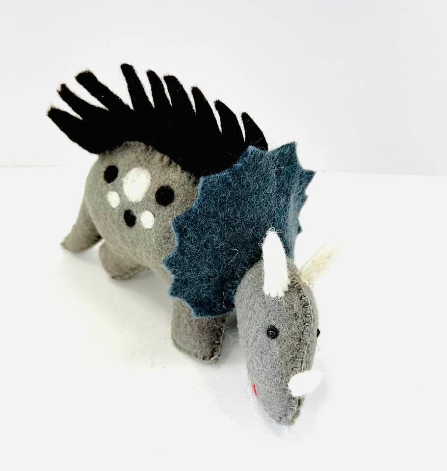 The Winding Road: Felt Triceratops Dinosaur