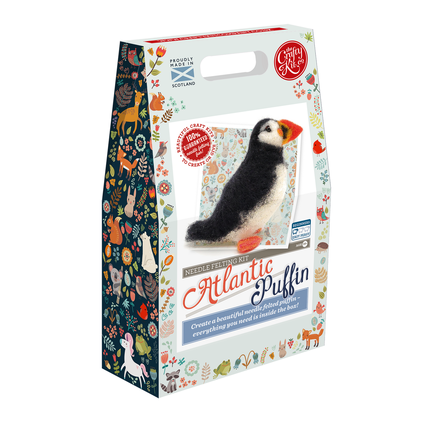 The Crafty Kit Company: British Birds - Atlantic Puffin Needle Felting Craft Kit