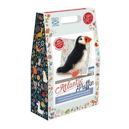 The Crafty Kit Company: British Birds - Atlantic Puffin Needle Felting Craft Kit