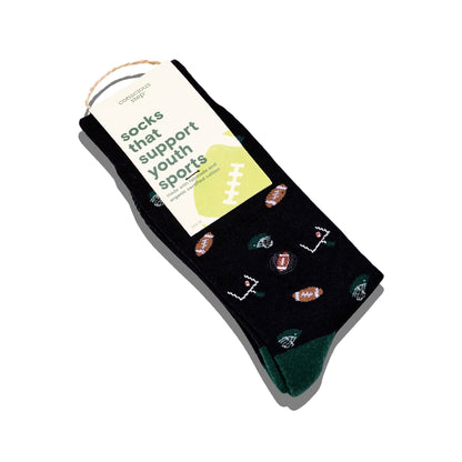 Conscious Step: Socks that Support Youth Sports (Black Footballs)