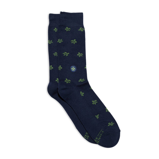 Conscious Step: Socks that Protect Turtles (Navy Turtles)