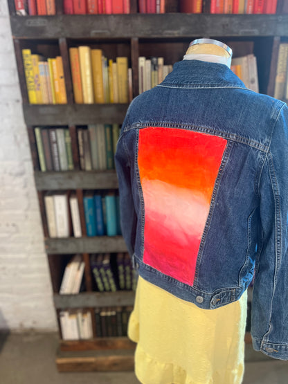 PRIDE DENIM JACKET ORANGE OMBRÉ