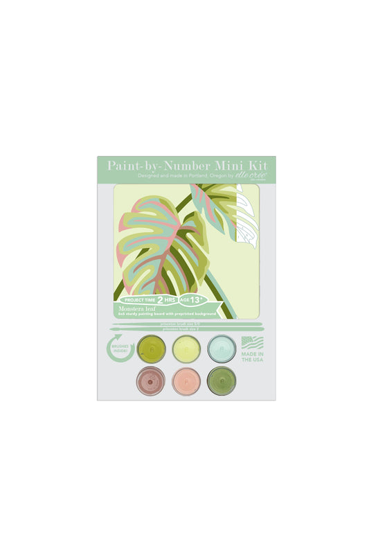 Elle Crée (She Creates): Monstera Leaves MINI Paint-by-Number Kit