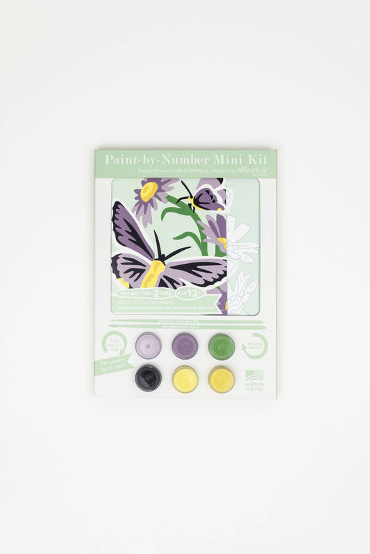 Elle Crée (She Creates): Butterflies (lavender) MINI Paint-by-Number Kit