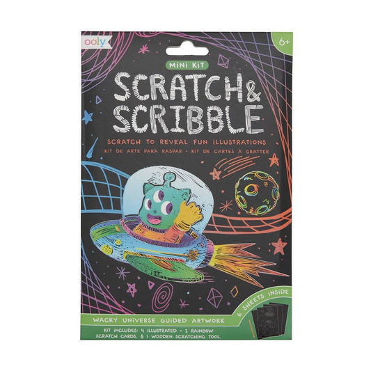 OOLY: Mini Scratch & Scribble Art Kit: Wacky Universe