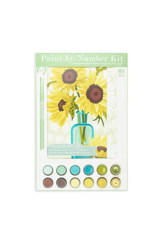 Elle Crée (She Creates): Sunflowers in Vase (Yellow) Paint-by-Number Kit