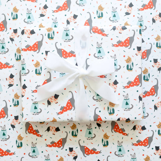 Joy Paper Co.:  Holiday Cats Wrapping Paper Continuous Roll