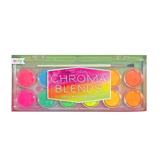 OOLY: Chroma Blends Neon Watercolor Paint - 13 PC Set