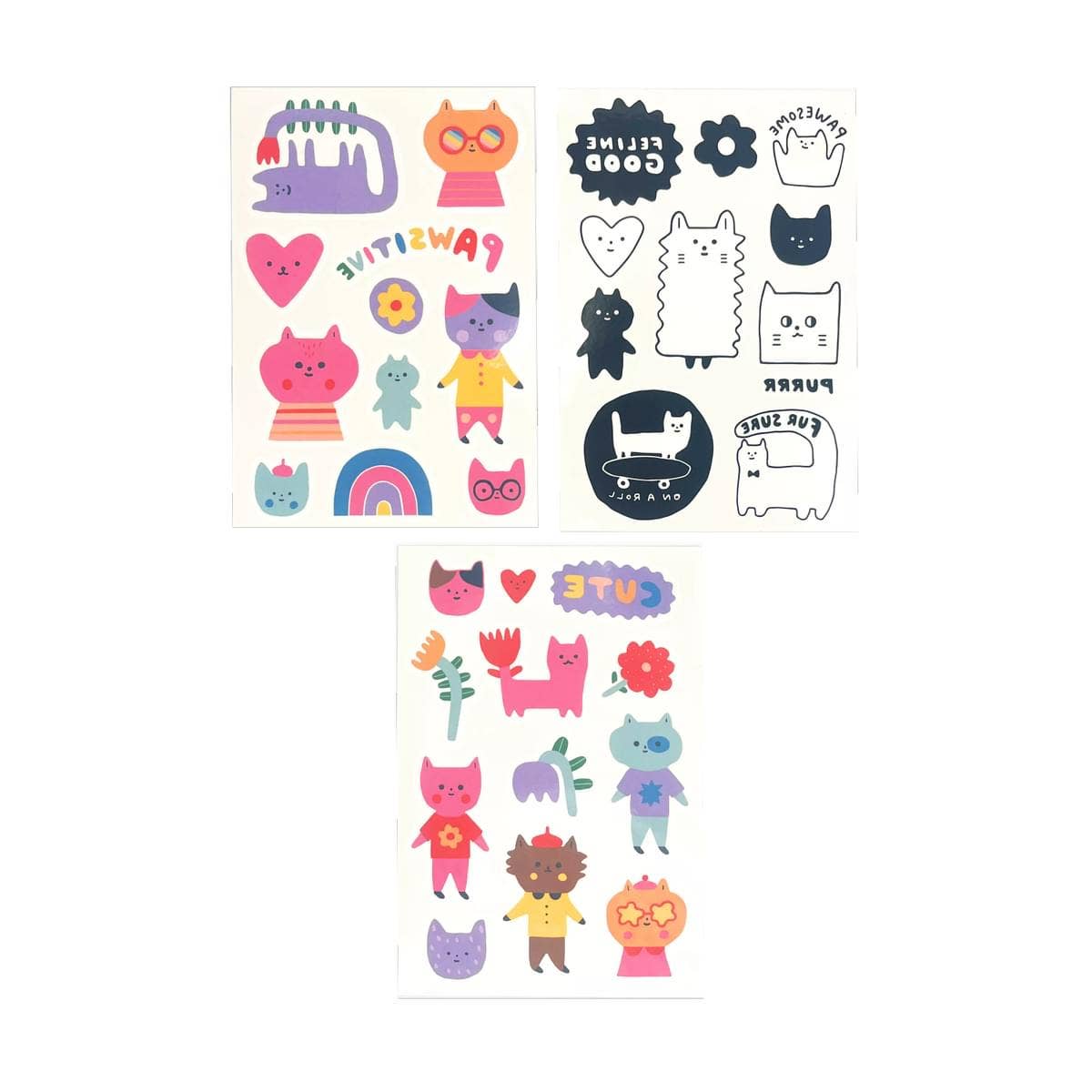 OOLY: Mini Tattoo Palooza Temporary Tattoos X Suzy - Pawsitive Cat