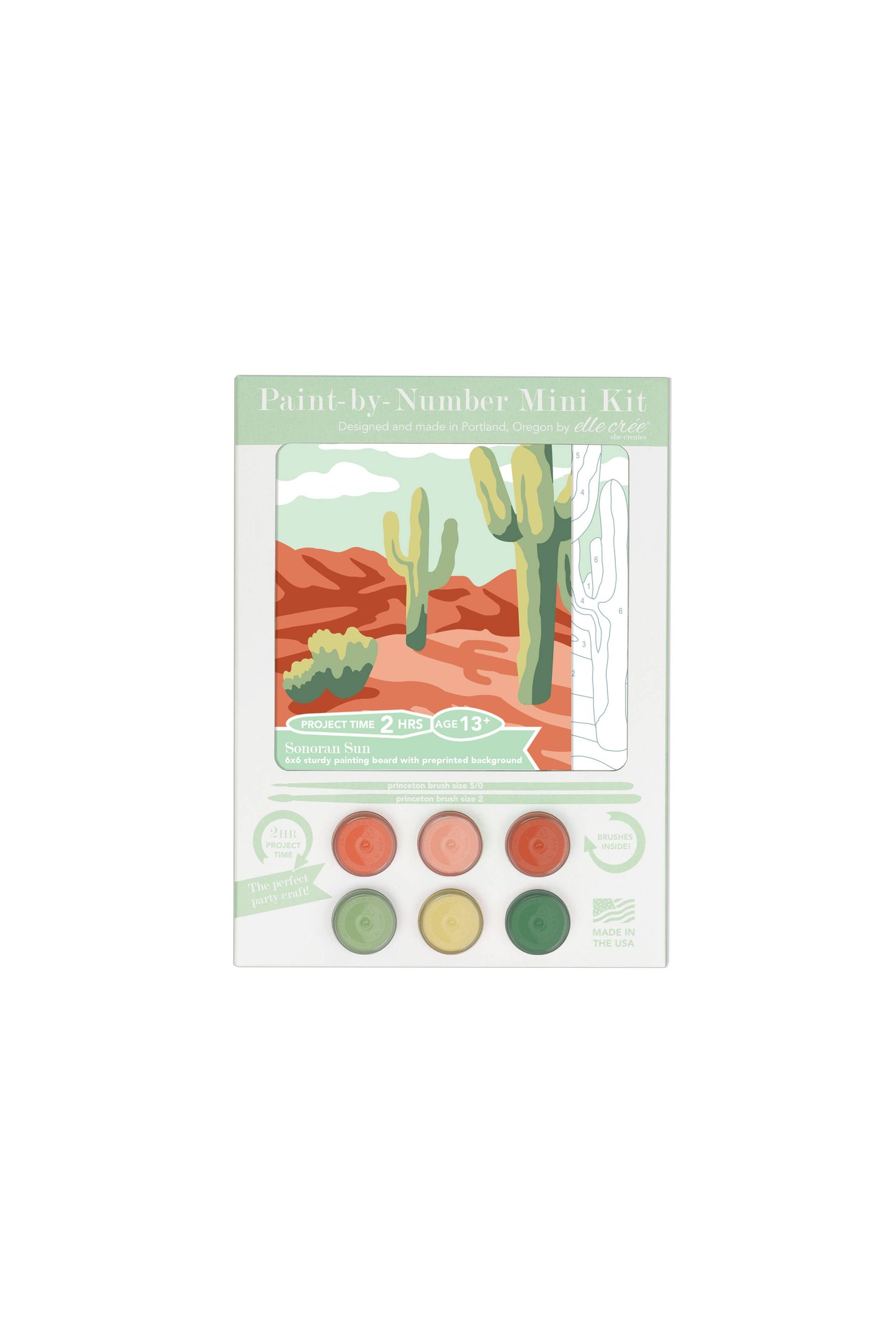 Elle Crée (She Creates):  Sonoran Sun MINI Paint-by-Number Kit