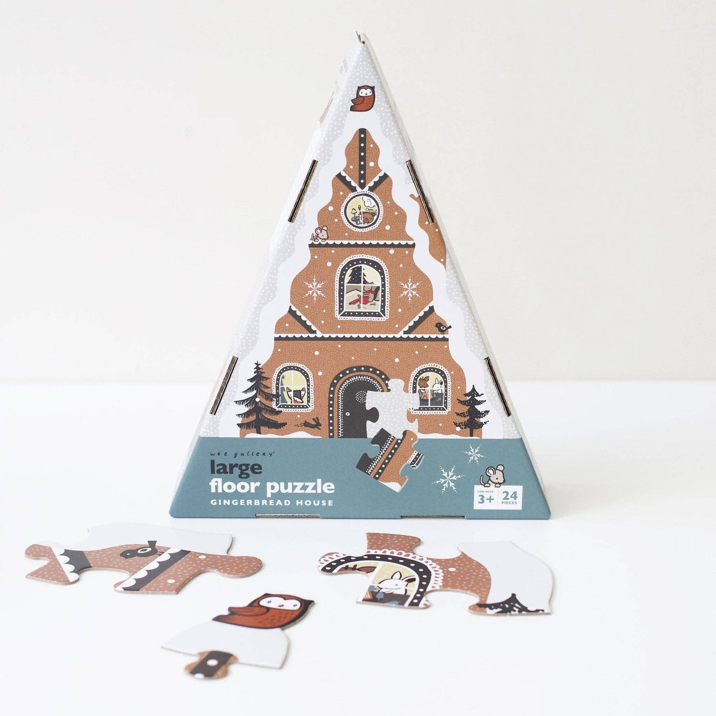 Wee Gallery: Gingerbread House Holiday/Christmas Floor Puzzle