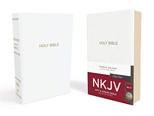 NKJV, Gift and Award Bible, Leather-Look, White, Red Letter, Comfort Print: Holy Bible, New King James Version