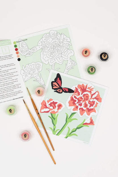 Elle Crée (She Creates): Carnations MINI Paint-by-Number Kit