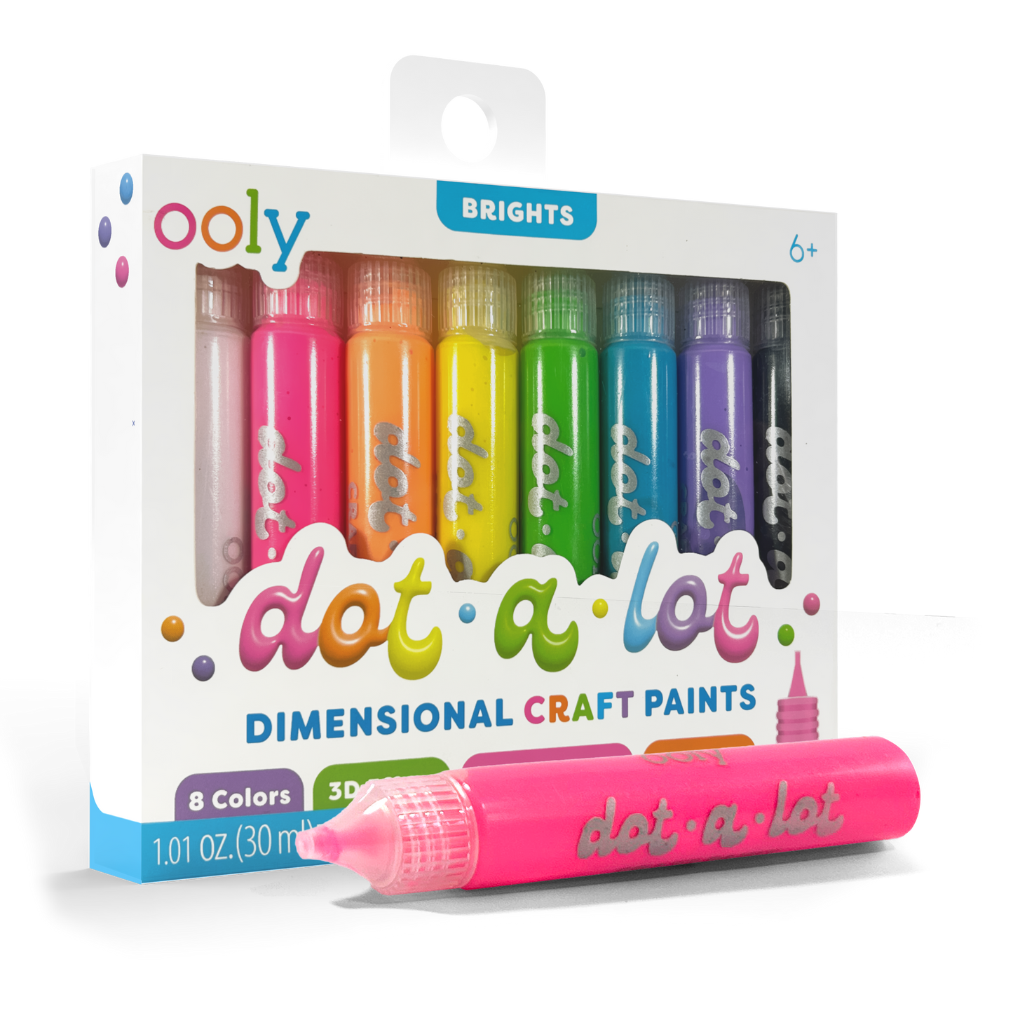 OOLY: Dot-A-Lot: Dimensional Craft Paint - Bright (Set of 8)