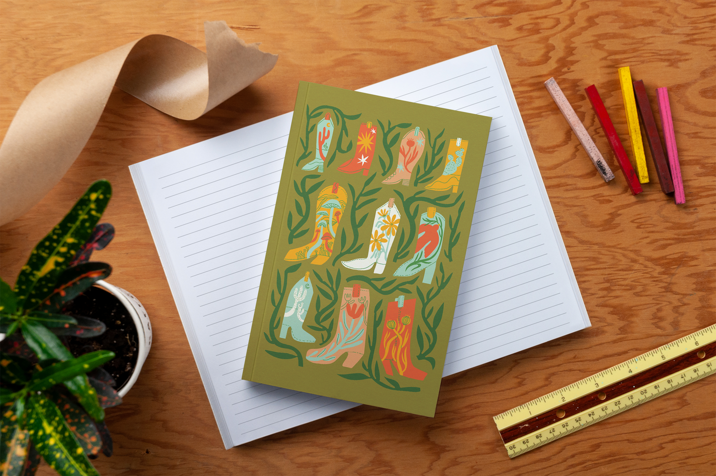 Denik: Botany Boots Classic Layflat Journal Notebook