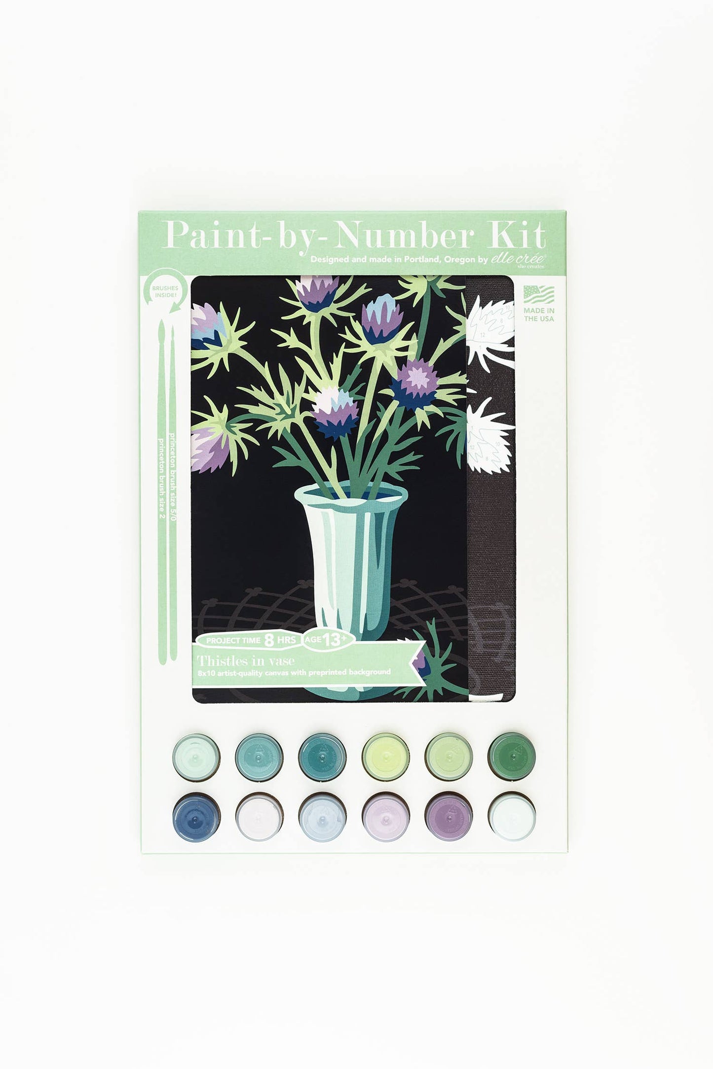 Elle Crée (She Creates): Thistles in Vase Paint-by-Number Kit