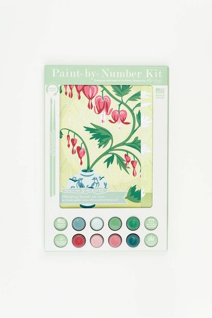 Elle Crée (She Creates):  Bleeding Hearts in Vase Paint-by-Number Kit