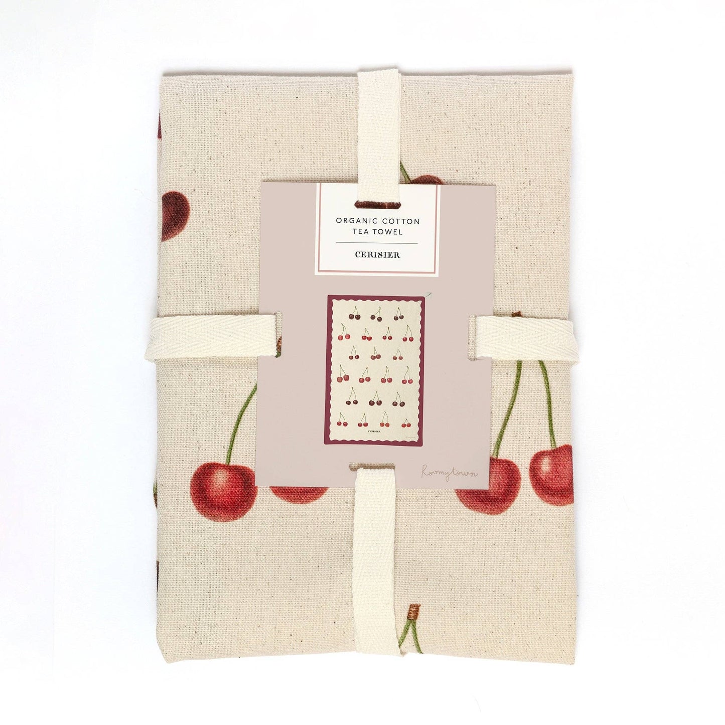 Roomytown Inc: Organic Cotton Tea Towel (Cherries)