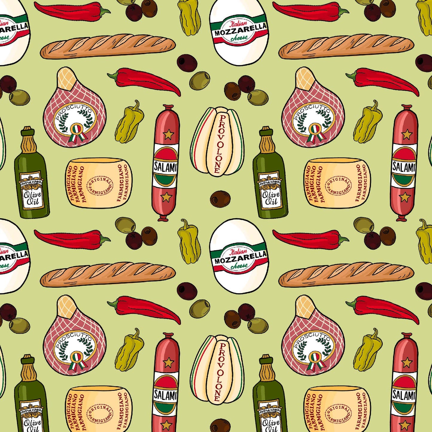 Brittany Paige: Italian Meats & Cheeses Wrapping Paper Roll