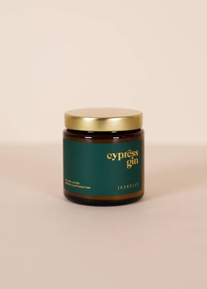 JaxKelly:  4 oz - Cypress Gin Candle - Amber