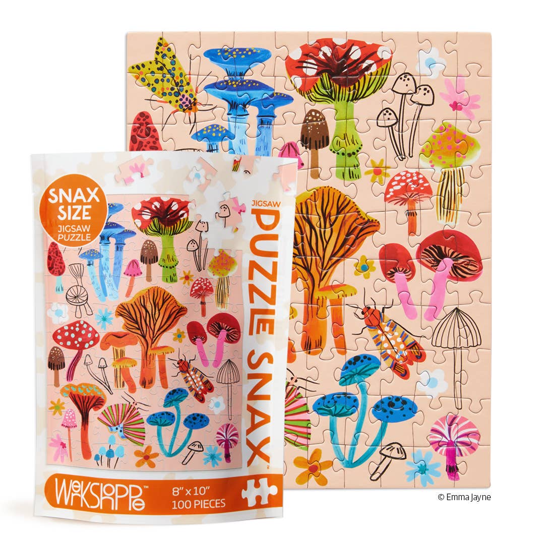 WerkShoppe: Mushroom Patch | 100 Piece Puzzle Snax