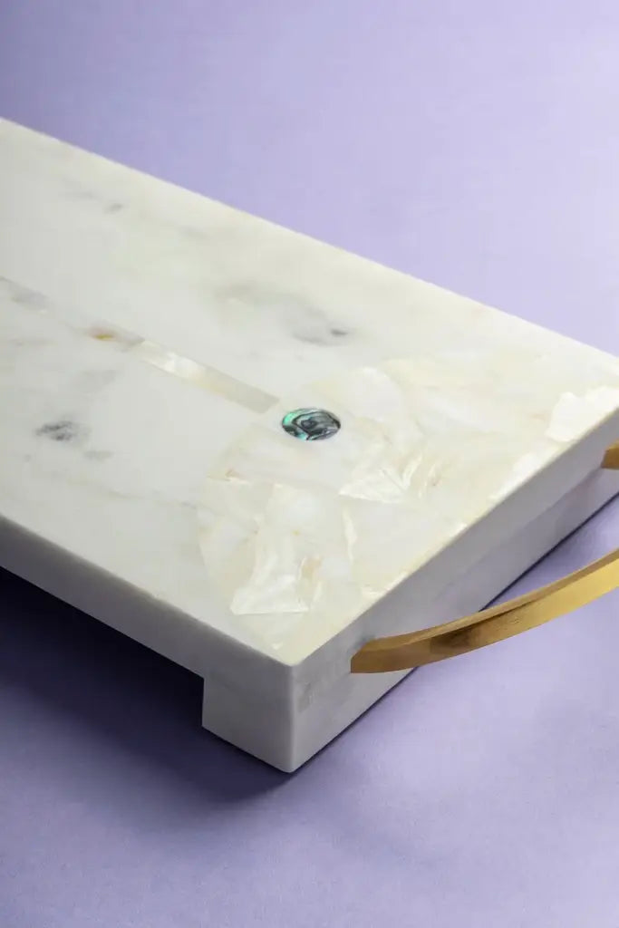 Gauri Kohli: Volga Marble Cheese Board - 18.0" x 6.0"